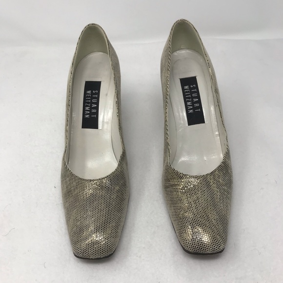 Stuart Weitzman Mid Heel Leather Slip On Pump Size 7 - Picture 5 of 8